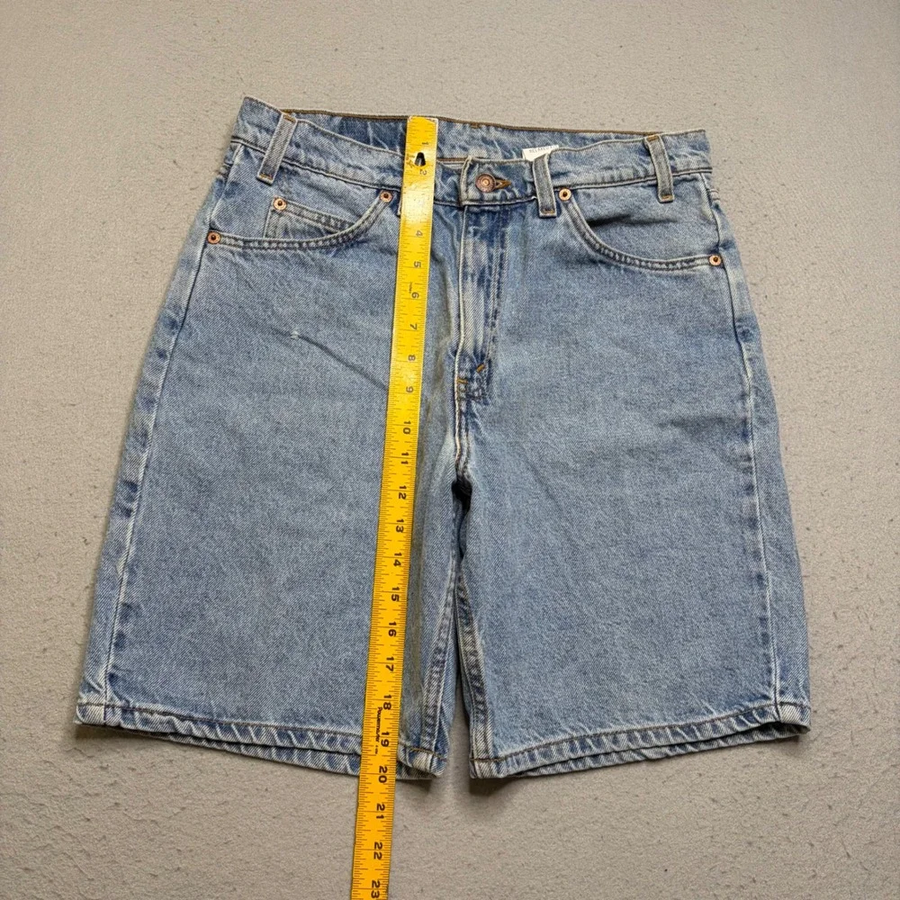 Levi's Denim Shorts Mens 33 Blue 550 Relaxed Fit Vintage 90s Orange Tab Wash